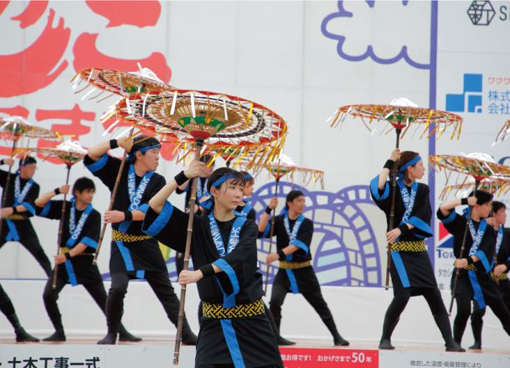 のんのこ諫早まつりに「昭和堂 傘踊り」が出演しました!